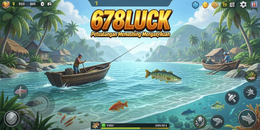 Screenshot utama 678LUCK menampilkan gameplay memancing yang seru.