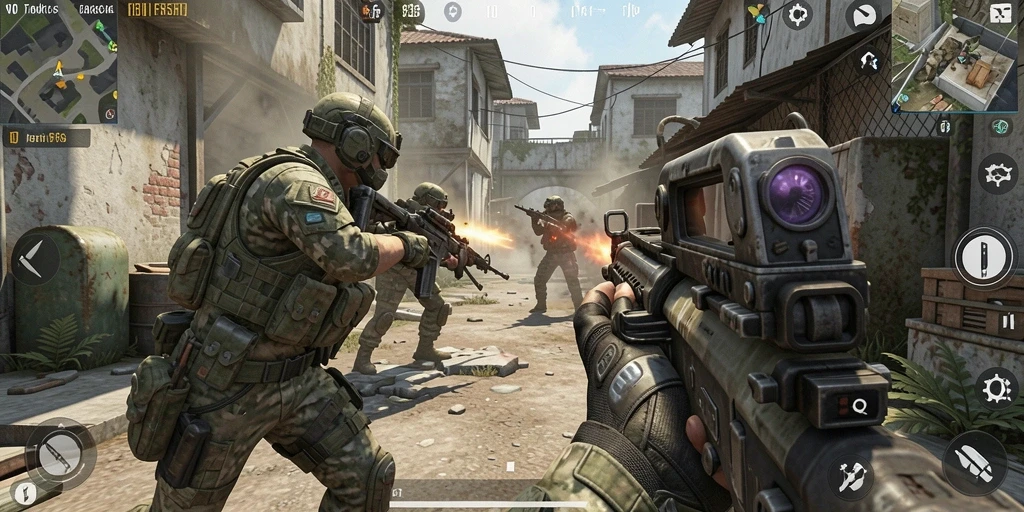 Tampilan gameplay seru dari 8364 dengan aksi tembak-menembak yang intens.