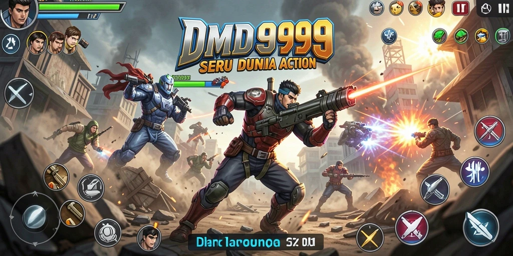Tangkapan layar DMD999 menampilkan aksi pertempuran yang intens dan mendebarkan.