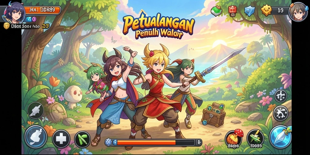 Screenshot gameplay IDR89 menampilkan aksi pertarungan yang dinamis dan karakter yang penuh warna.
