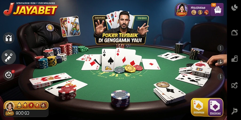 Tampilan menarik dari permainan poker JAYABET yang mendebarkan.
