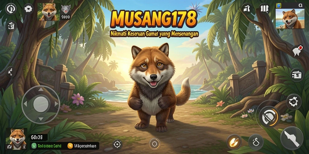 Screenshot utama MUSANG178 menampilkan gameplay yang ceria dan penuh tantangan.