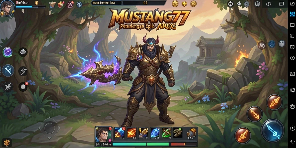 Screenshot menampilkan aksi pertarungan seru dalam MUSTANG77.