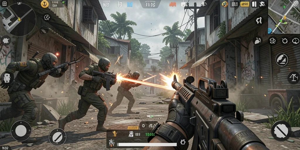 Tampilan aksi seru dalam gameplay N32 yang menegangkan.