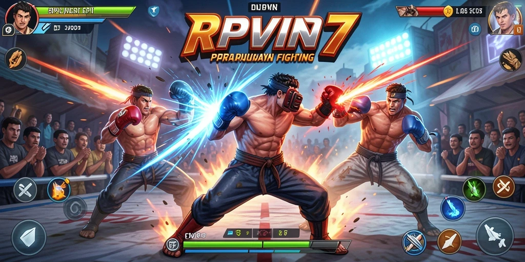 Screenshot RPVIP7 menunjukkan aksi pertarungan yang menegangkan.