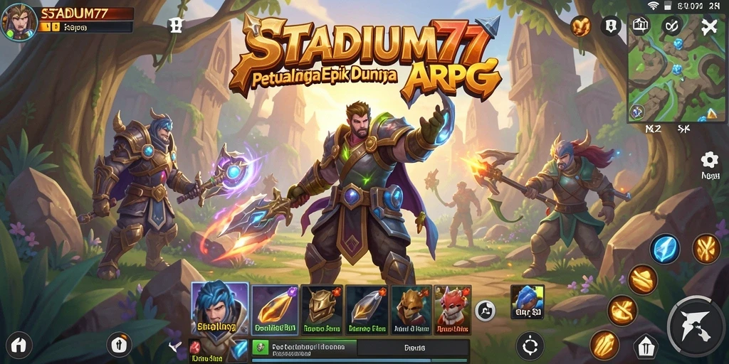 Tampilan seru gameplay ARPG di STADIUM77 yang penuh aksi.