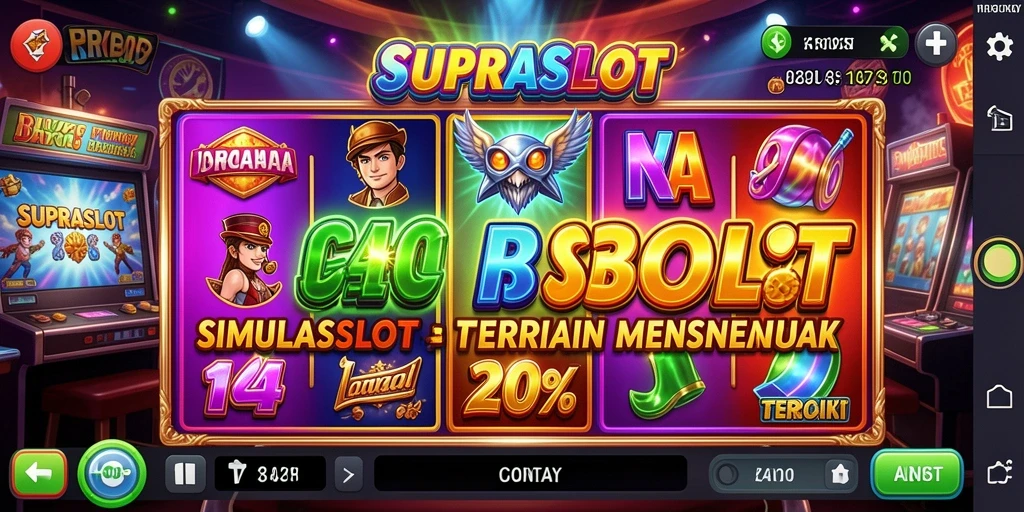 Screenshot utama SUPRASLOT menunjukkan gameplay yang menarik dan interaktif.