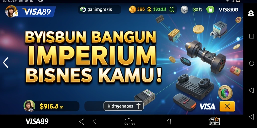 Screenshot utama VISA89 menampilkan gameplay seru dalam membangun bisnis.